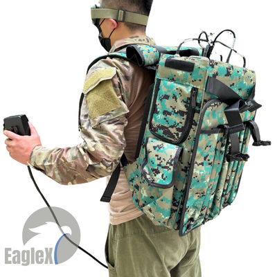 ระยะยาว 6 ช่อง Backpack Drone Jammer 2000M UAV Jamming Drone RF แอมพลิเฟอร