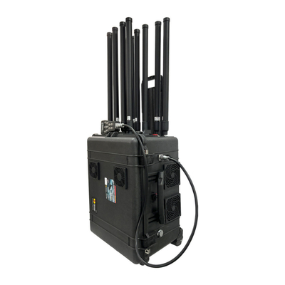 8 ช่องทาง 3KM Trolley Style Drone Jammer 1.2GHz 1.4GHz 1.5GHz 2.4GHz 5.2GHz 5.8GHz