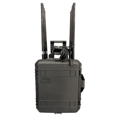 14 ช่องทางตํารวจสแกนเจอร์ UAV FPV Drone Jammer ทหาร 80MHz ~ 6GHz