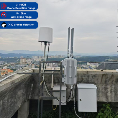 2.4 GHz, 5.8 GHz Attack Drone Jammer Fixed Outdoor Fpv Jamming Detection All In One กับระบบควบคุมการควบคุม Drone