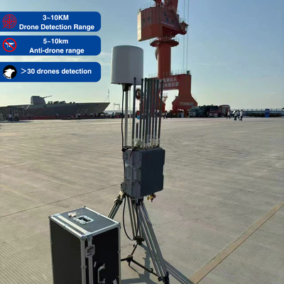 IP66 ระดับการป้องกัน เครื่องตรวจจับ Drone สําหรับการครอบคลุมความถี่ที่กว้างและความแม่นยําสูงในการตรวจสอบวิทยุแบบเปรียบ