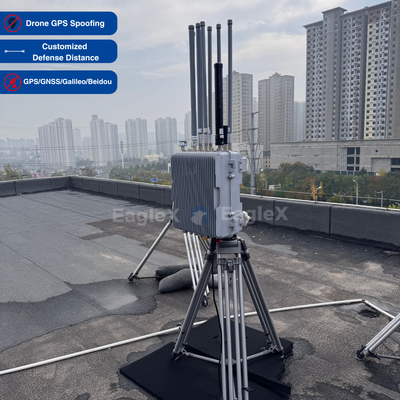Drone FPV GPS, BeiDou, GLONASS Galileo อุปกรณ์หลอกลวงสําหรับสนามบิน, คຸກ, ความปลอดภัยชายแดน, ความปลอดภัยโรงงานไฟฟ้า