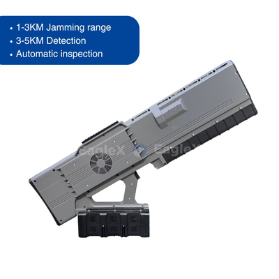 All-in-one Handheld FPV Drone Jammer พร้อมเครื่องตรวจจับระยะทาง 5 กิโลเมตร 900MHz 1.5GHz 2.4GHz 5.8GHz 0-3km ระยะทางการตรวจสอบ