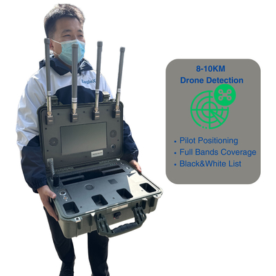 8KM FPV Drone Detection Range Portable Handheld UAV Drone Detector สําหรับคอนเสิร์ต ตํารวจ กองทัพ รถยนต์