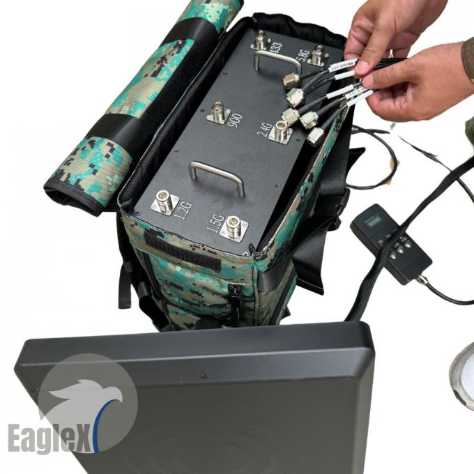 อลูมิเนียม Shell Backpack Drone Jammer Anti Drone UAV Jammer FPV เครื่องยับยับ 0