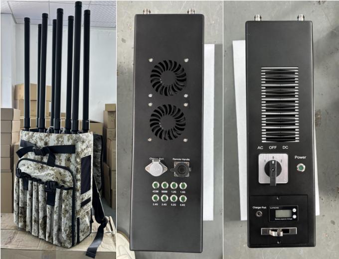 8 ช่อง Backpack Drone Jammer Amplifier Anti FPV Drone GPS จอม 0