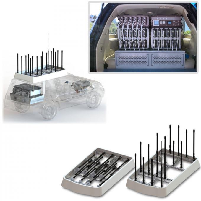 การปรับปรุง SUV เปลี่ยนเป็น Anti-Drone Vehicle Anti-FPV System RF Amplifier 50MHz ~ 6GHz การตรวจจับการโจมตี Drone Jammer 0