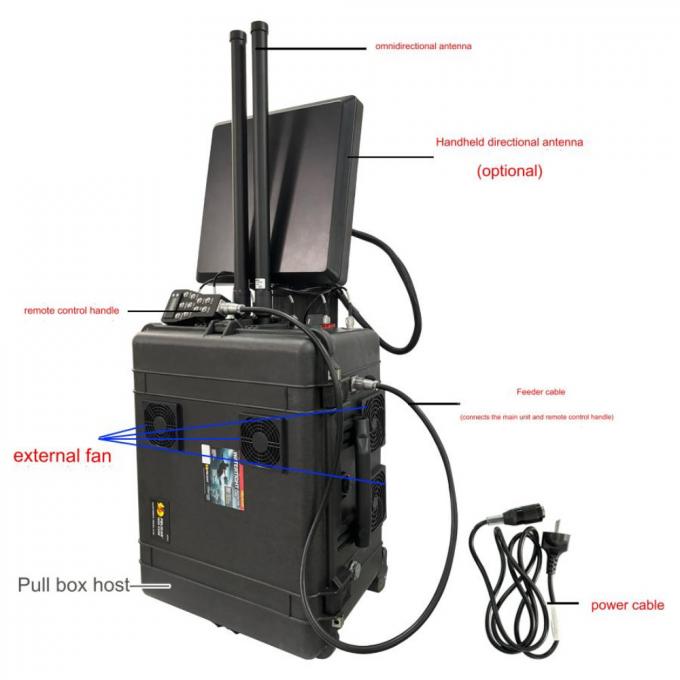 3000M ระยะทาง โทรลี่ พกพา Anti Drone Jammer 3 กิโลเมตร 0