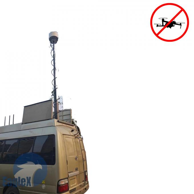 5KM Counter Drone System 30MHz-6GHz UAV FPV แก้ไขการขัดขวาง 0
