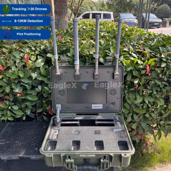8KM FPV Drone Detection Range Portable Handheld UAV Drone Detector สําหรับคอนเสิร์ต ตํารวจ กองทัพ รถยนต์ 0